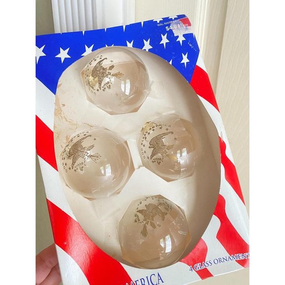 vtg vintage RAUCH glass Made in American‎ eagle ornaments Christmas holiday - Picture 1 of 13